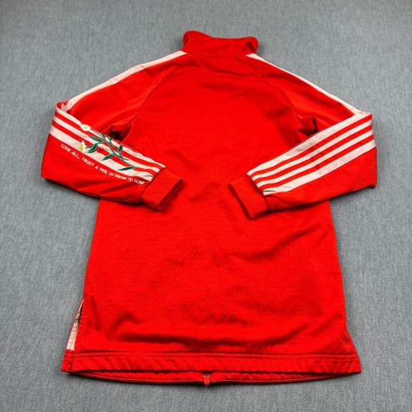 Adidas Track Jacket Womens Extra Small Orange Limited Edition Floral Embroidered - Picture 12 of 13